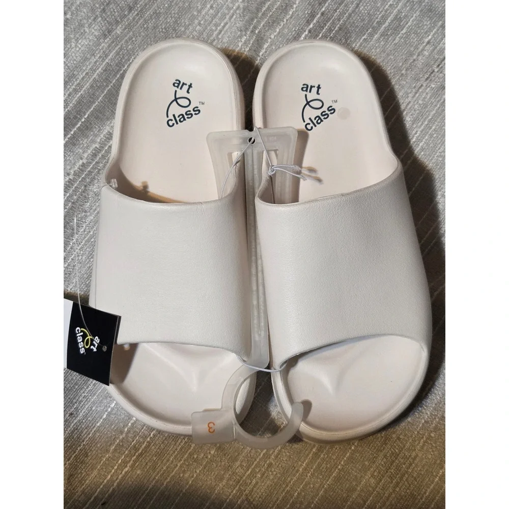 Art Class Kids Edie Platform Slide Sandals Off White Foam 3 Easy Wear